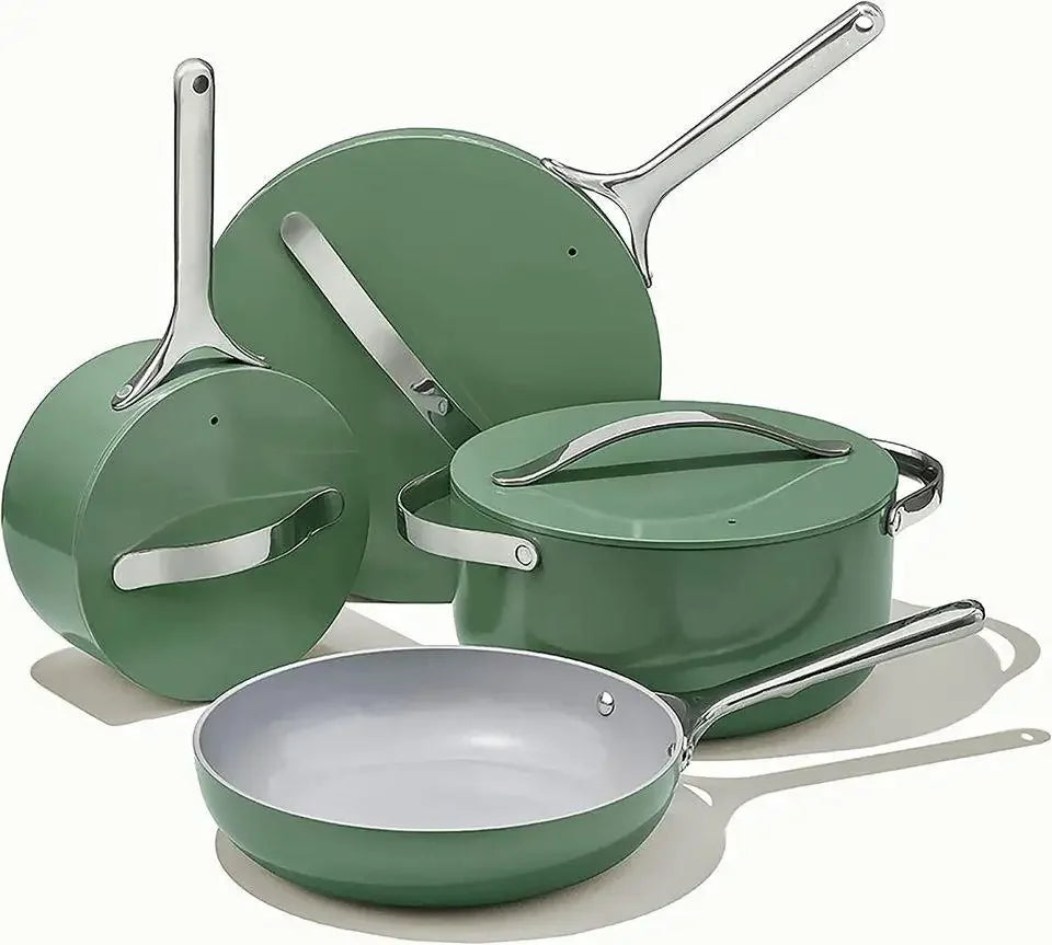 Carawayhome Nonstick Ceramic Cookware Set - Oven Safe & Easy Cleanup