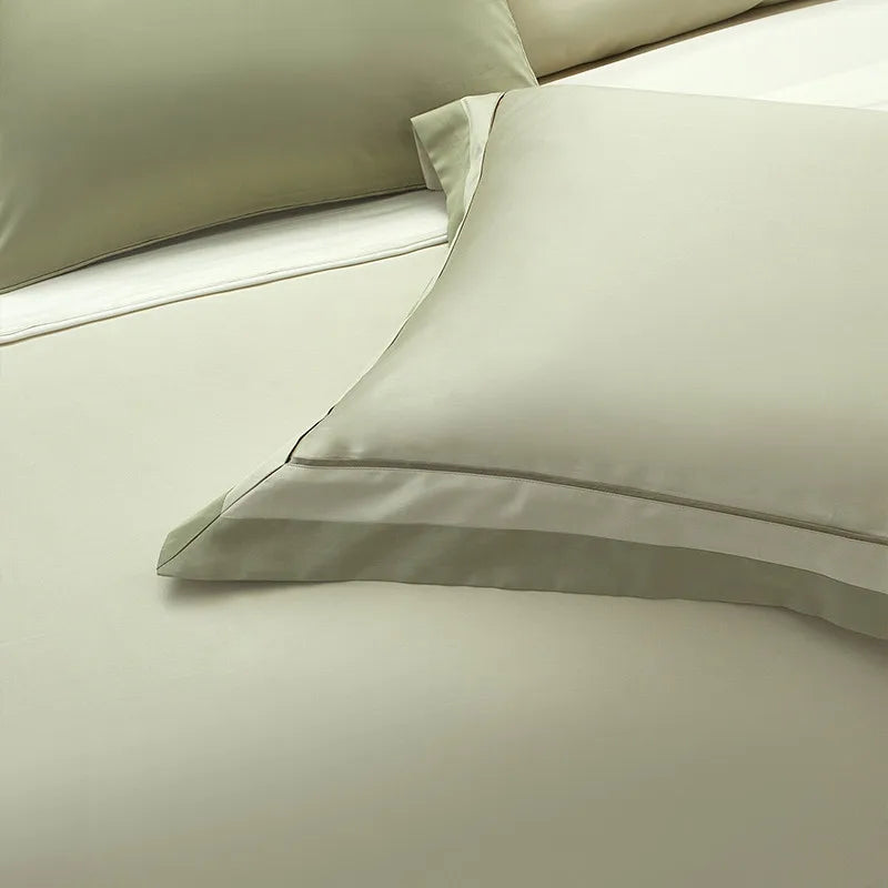 Luxury Long Staple Cotton Bedding 4/7Pcs, Sateen Weave Natural Super King Soft Chic Patchwork Duvet cover Bed Sheet Pillowcases