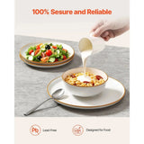 12-Piece White Ceramic Dinnerware Set Includes Plates and Bowls for 4 Servings Julia M LifeStyles