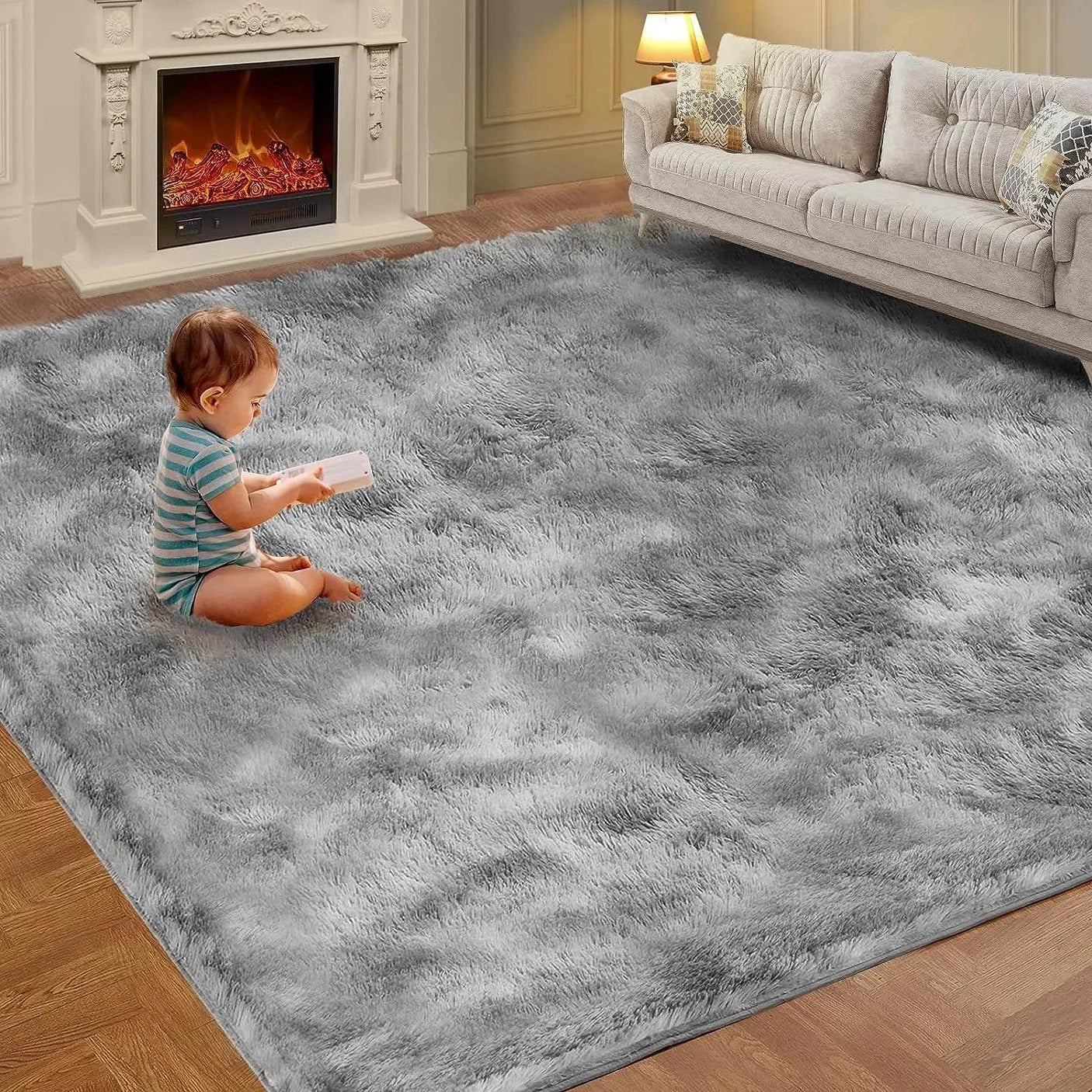 Tie-Dye Plush Carpet - Soft Fluffy Living Room Bedroom Mat - Julia M LifeStyles
