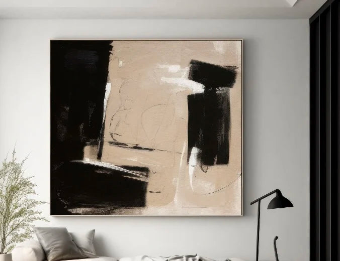 Custom Design White Beige 3D Textured Minimalist Handmade Wabi-Sabi Abstract Oil Painting for Home Hotel Office Wall Art Decor