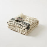 Nordic Luxury Cable Knit Handwoven Throw Blanket | Textured Bedspread & Nap Blanket | Multi-Use Decorative Sofa Cover