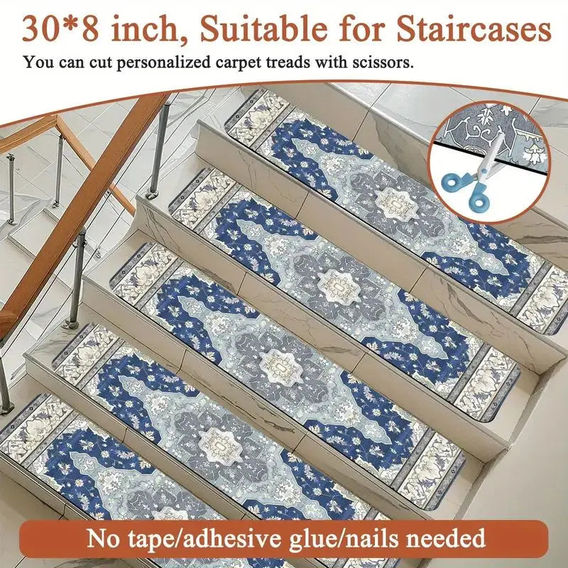 VIKAMA Bohemian Non-Slip Stair Treads