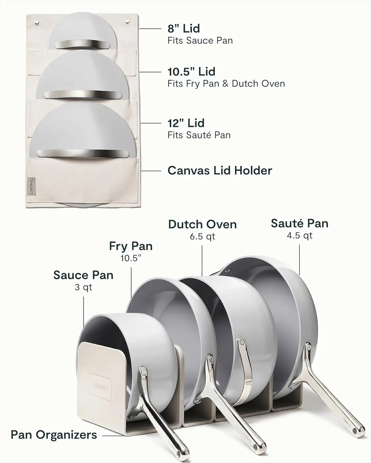 Nonstick Ceramic Cookware Set (12 Piece) Pots, Pans, 3 Lids and Kitchen Storage - Non Toxic - Oven Safe & Compatible Julia M LifeStyles