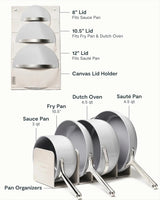 Nonstick Ceramic Cookware Set (12 Piece) Pots, Pans, 3 Lids and Kitchen Storage - Non Toxic - Oven Safe & Compatible Julia M LifeStyles