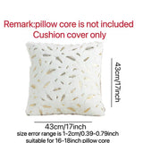 2pcs faux fur foil print feather decorative throw pillow cover,fluffy and soft plush cushion cover,for sofa bed, living room