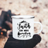 Faith Hope Love Print Christian Creative Enamel Mugs Outdoor Travel Coffee Cup Drink Dessert Milk Vintage Handle Drinkware Gift Julia M Home & Kitchen