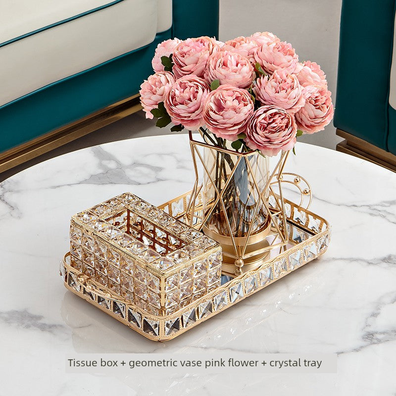 Light Luxury Style Crystal Tissue Box