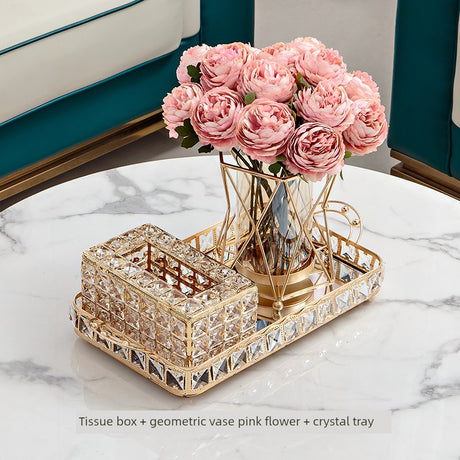 Light Luxury Style Crystal Tissue Box