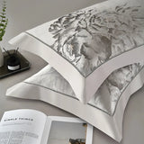 4/7Pcs Luxury Soft Silky Egyptian cotton Damask Satin Bedding Set Super King Duvet Cover Flat Sheet/Fitted Sheet Pillowcases Julia M LifeStyles