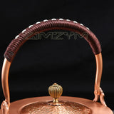 1.8L Copper Teapot Handmade Kung Fu Teapot Large Capacity Hot Water Kettle Stovetop Teapot For Camping Restaurant Home Picnic