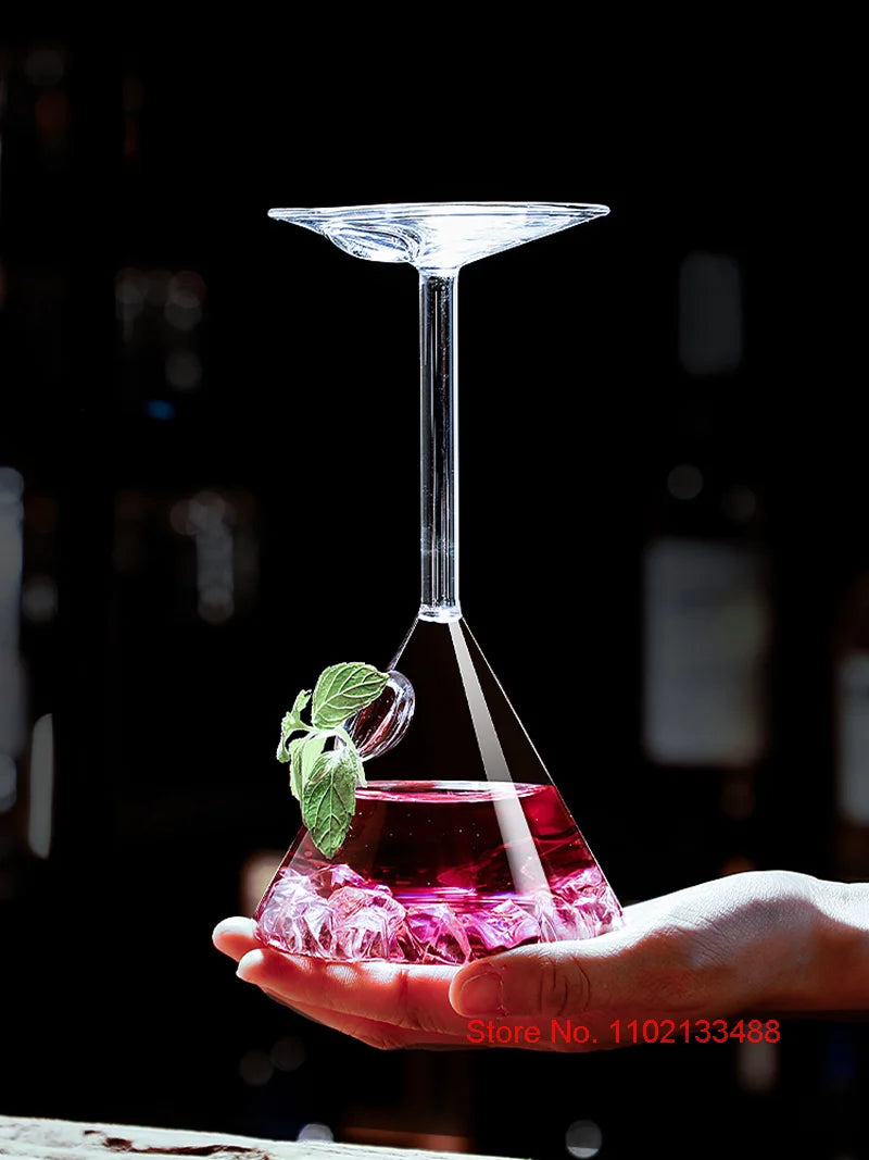 Funny Upside Down Cocktail Glass Upside Down Martini Cocktail Cup Inverted Juice Tumbler Opposite Cocktail Glass Cup Wholesale - Julia M LifeStyles