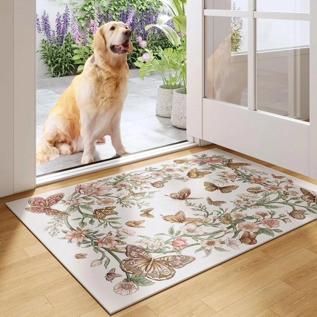 Bohemian Floral Butterfly Carpet Entrance Mat - Julia M LifeStyles