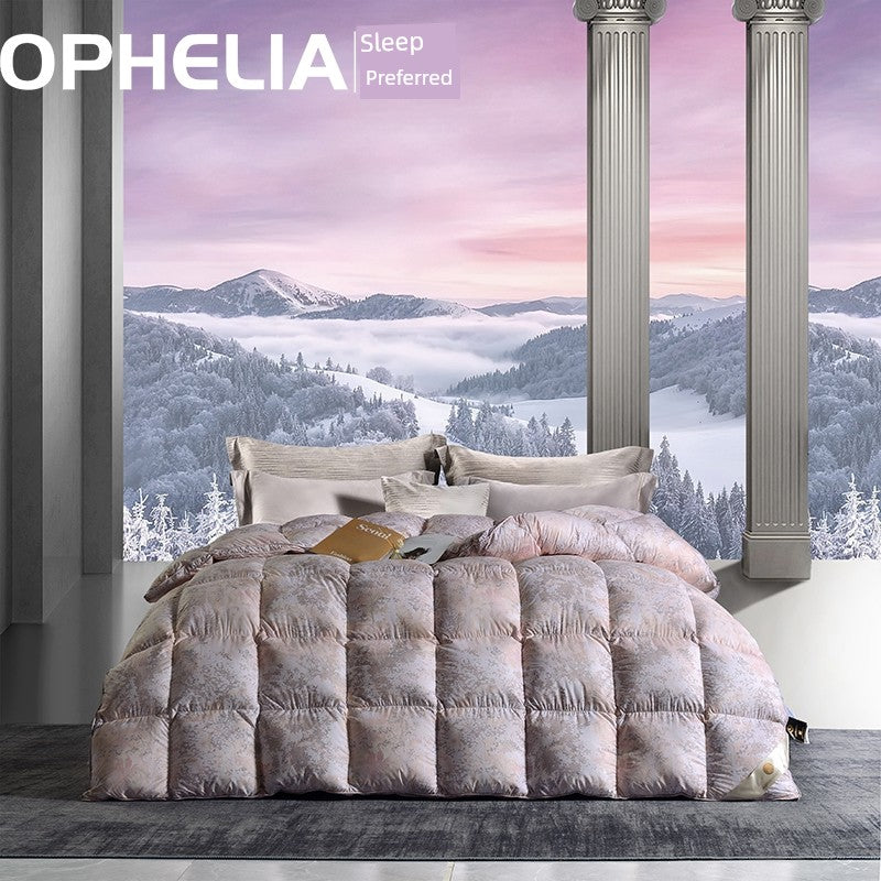 Italy Import Silk Duvet 95 White Goose down Quilt Winter Quilt Thickened Mute Floor Heating Air-Conditioning Quilt Julia M Home & Kitchen