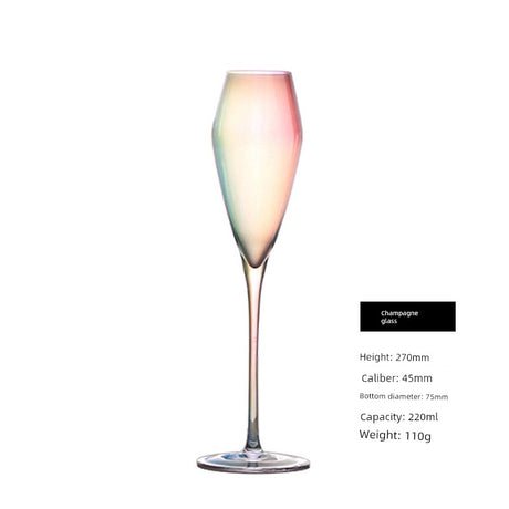 Japanese-Style Colorful Crystal Wine Goblet - Rainbow Champagne Glass