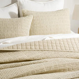King Size 3-Piece Stonewashed Cotton Waffle Quilt Set, Durable & Lightweight for All Seasons with Box Stitch Design