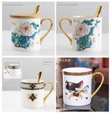 Florence Exquisite European-Style Bone China Mug with Lid and Spoon Julia M LifeStyles