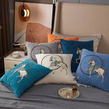 Horse 45cm Throw Pillow Cushion Covers Pack Of 1 Pcs Luxury Horse Embroidery Modern Style Couch Sofa Pillow Covers