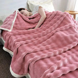 Cozy Coral Fleece Rabbit Fur Blanket for Sofa & Bedroom Julia M LifeStyles