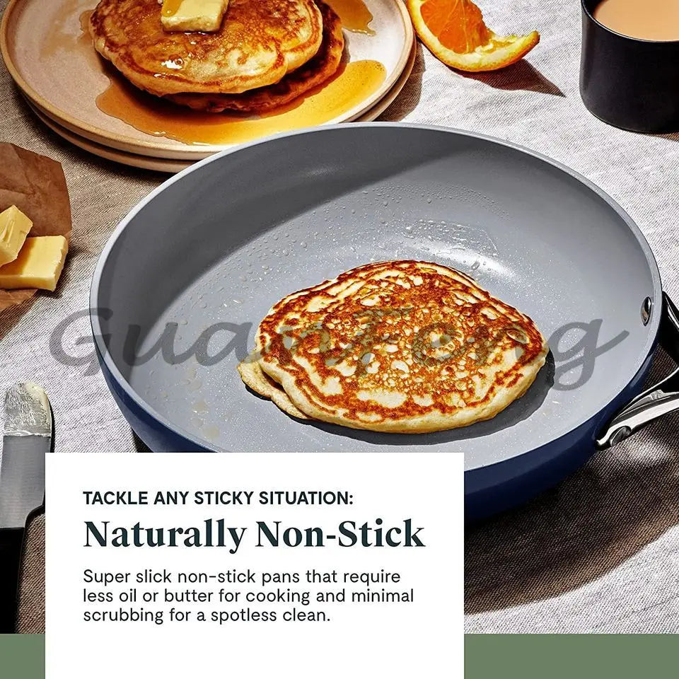 Nonstick Ceramic Cookware Set Pots Pans Lids and Kitchen Storage Non Toxic PTFE & PFOA Free Oven Safe Julia M Home & Kitchen