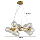 Modern Clear White Glass Bubble Pendant Lamp Round Chandelier Light Fixture for Living Dining Room Bedroom Kitchen Home Decor