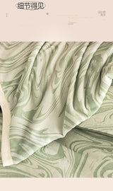 High-end Thickened Milk Fleece Carving Four-piece Skin-friendly Three-dimensional Jacquard Bedding Kit