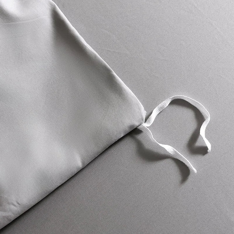 Luxury 1000TC Egyptian Cotton Duvet Cover Set with Silver Embroidery