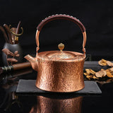 1.8L Copper Teapot Handmade Kung Fu Teapot Large Capacity Hot Water Kettle Stovetop Teapot For Camping Restaurant Home Picnic