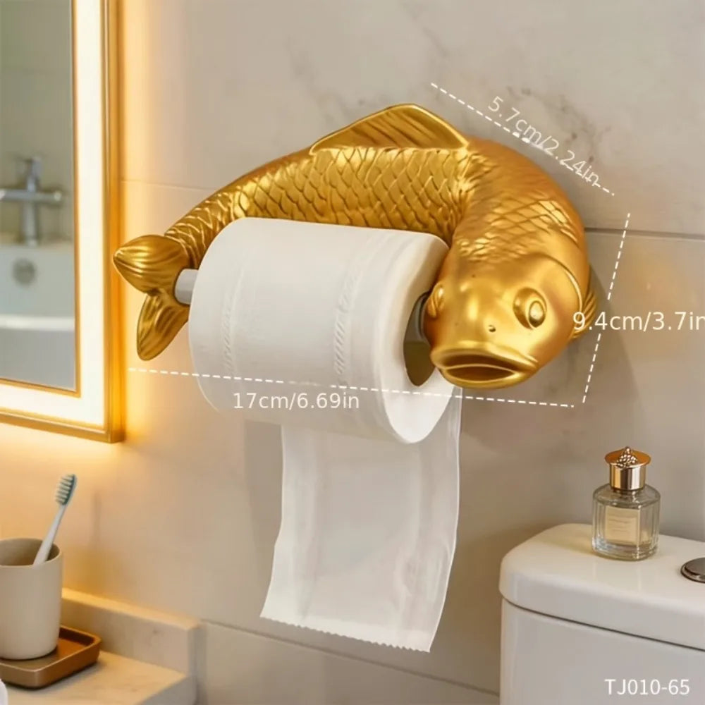 Golden Carp Vintage Toilet Paper Holder
