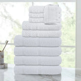 10 Piece Cotton Towel Set - Quick Dry & Soft Absorbent