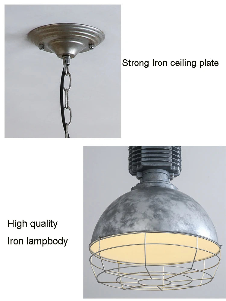 Medieval American industrial style cast aluminum chandelier Light restaurant bar shop Dining Room Lamp kitchen living room Light