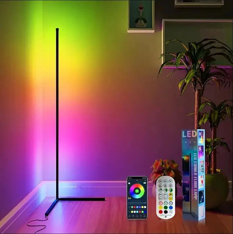1pack L-type corner floor atmosphere light, support app control with remote control, color change on the app, enter the music rhythm mode, timing switch, suitable for living room, bedroom, holiday party decoration. Julia M LifeStyles