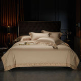 Luxury Gold Embroidery Bedding Set 1400TC Egyptian Cotton Soft Silky Queen King Duvet Cover Set With Sheet Pillowcases Bed Set