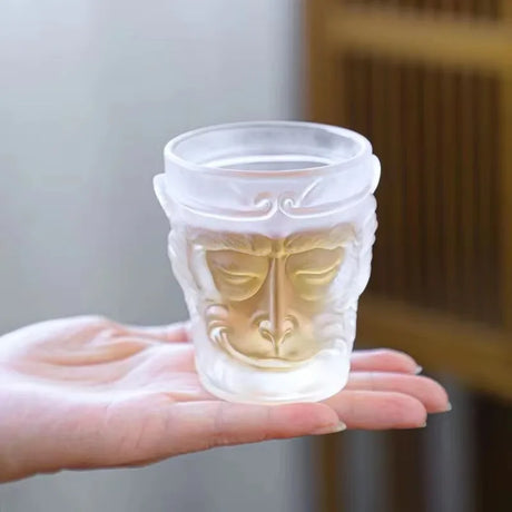 Playful Monkey Crystal Glass Kung Fu Tea Mug