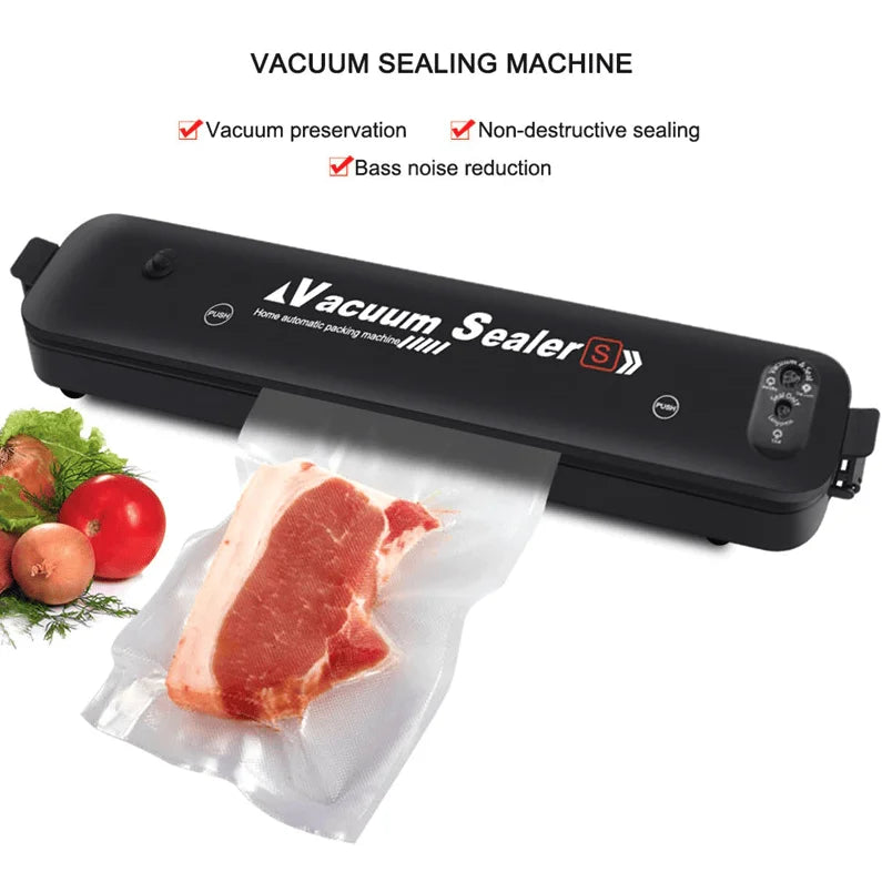 Automatic Vacuum Sealer Machine for Food Preservation Storage Saver with Seal Bag for Home Kitchen Use
