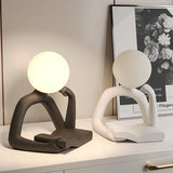Modern Resin Abstract Statue LED table Light Figurine Model Craft Sculpture Ornament Home Decor Desktop Wine Cabinet Decoration