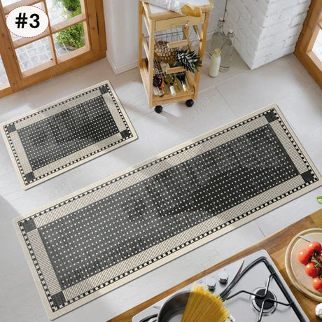 Vintage Printed Crystal Velvet Floor Mat Strip - Kitchen Rug & More