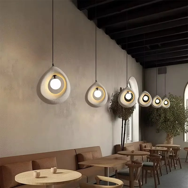 Pendant Lights Japanese Wabi Sabi Minimalist Bedroom Kitchen Island G9  LED Chandeliers Living Room Hanging Lamps