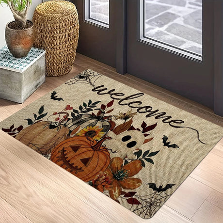 Happy Halloween Pumpkin Welcome Doormat - Julia M LifeStyles