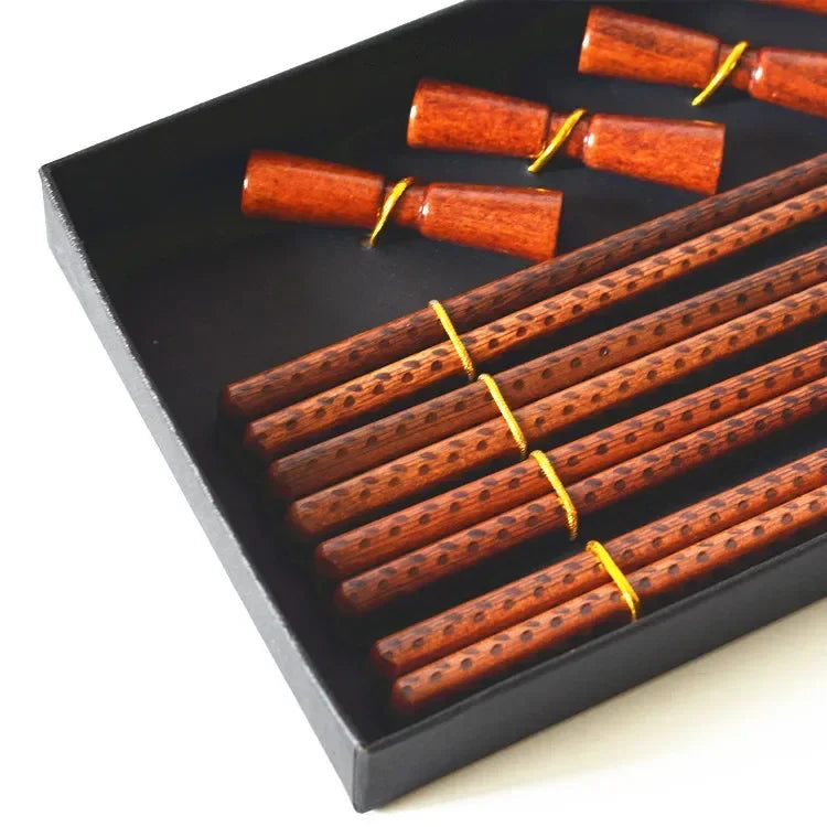 Chinese style gift box creative wooden chopsticks four pairs of chopsticks chopstick rest gift box Julia M LifeStyles