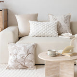 Exquisite Nordic Floral Embroidery French Cream Throw Pillow Cover Julia M LifeStyles