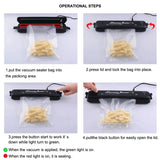 Automatic Vacuum Sealer Machine for Food Preservation Storage Saver with Seal Bag for Home Kitchen Use