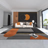 VIKAMA Orange Grey Large Living Room Carpet