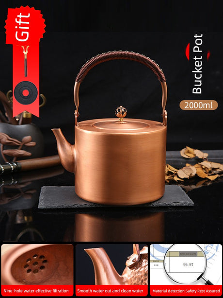 Handmade Outdoor Stove for Making Tea Copper Pot