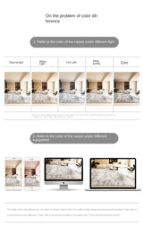 VIKAMA Black Large Living Room Carpet - Low Pile Waterproof Rug