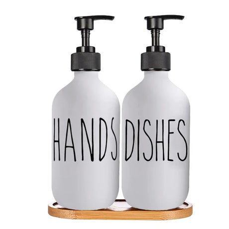 Elegant 500ml Black Dish Soap Dispenser Set with Refillable Pump for Farmhouse Chic Décor Julia M LifeStyles