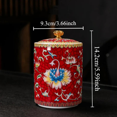 1PC Ceramic Storage Jar with Lid Coffee Table Tea Jar Living Room Candy Jar Household Kitchen Supplies Cereal Dispenser Julia M LifeStyles