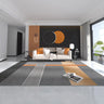 VIKAMA Orange Grey Large Living Room Carpet