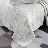 Embroidered Cotton Quilt Set 3PCS King Queen Bedspread with 2 Pillow Shams Summer Lightweight Double Blanket Breathable Coverlet
