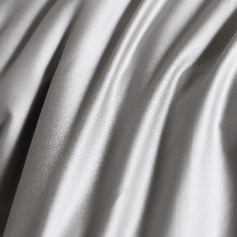 Luxury 1000TC Egyptian Cotton Duvet Cover Set with Silver Embroidery